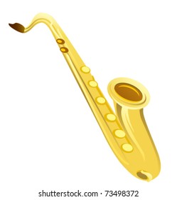 Saxophone gold vector illustration