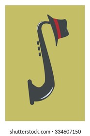 saxophone and hat