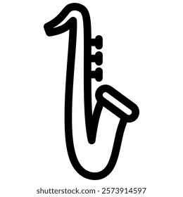 saxophone icon with black outline style