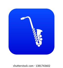 Saxophone icon digital blue for any design isolated on white vector illustration