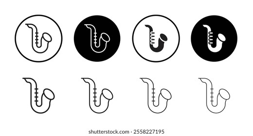 Saxophone icon Flat line illustration