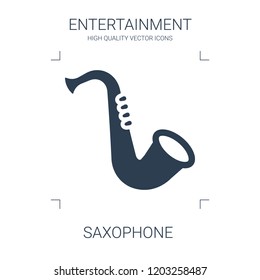saxophone icon. high quality filled saxophone icon on white background. from entertainment collection flat trendy vector saxophone symbol. use for web and mobile