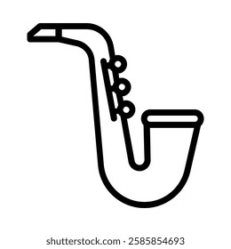 Saxophone icon illustration in line style. Perfect for website mobile app presentation. Suitable for any user interface and user experience