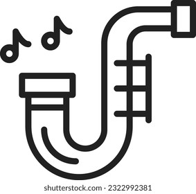 Saxophone Icon image. Suitable for mobile application.