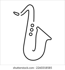 saxophone icon isolated on white background, vector illustration.