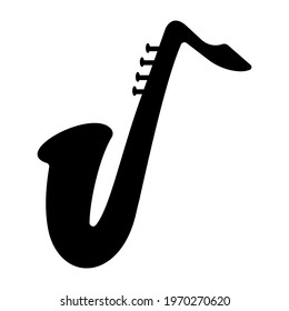 Saxophone icon isolated vector illustration. High quality black style vector icon