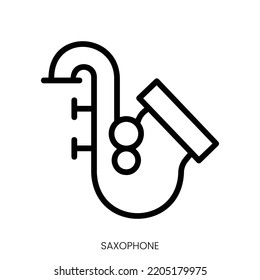 saxophone icon. Line Art Style Design Isolated On White Background