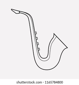Saxophone icon line element. Vector illustration of saxophone icon line isolated on clean background for your web mobile app logo design.