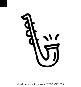 saxophone icon line style vector