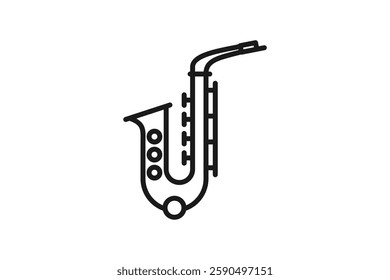 saxophone icon line vector design