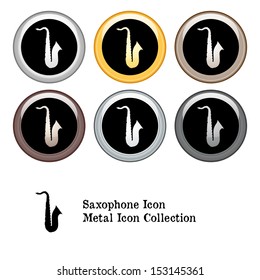 Saxophone Icon Metal Icon Set