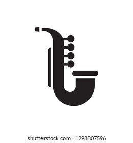 Saxophone Icon. Music instrument icon, saxophone symbol, flat vector and simple illustration sign - Vector