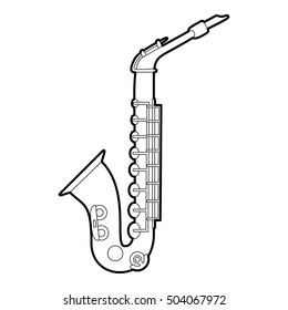 Saxophone icon. Outline illustration of saxophone vector icon for web