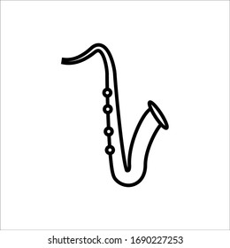 Saxophone icon with outline style vector for your web design, logo, UI. illustration