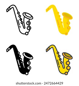 The Saxophone icon represents a woodwind instrument known for its rich, smooth sound in jazz and classical music.