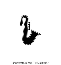 Saxophone icon sign isolated on white background. Flat saxophone logo for business, marketing, internet concept. Trendy modern vector symbol for web site design or mobile