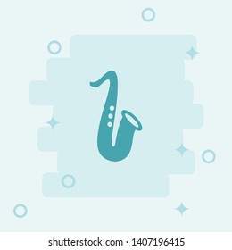 Saxophone Icon. Simple icon, blue colored icon illustration.