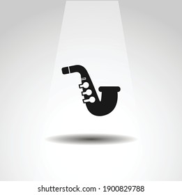 Saxophone icon, Saxophone simple music icon