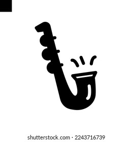 saxophone icon solid style vector