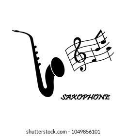 Saxophone icon style and note music