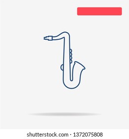 Saxophone icon. Vector concept illustration for design.