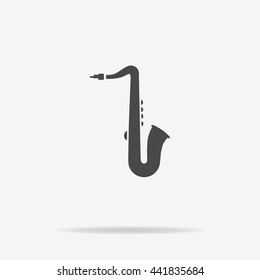 Icono saxofón. Ilustración de concepto vectorial para el diseño.