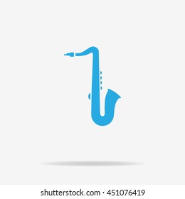 Saxophone icon. Vector concept illustration for design.