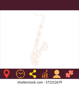 Saxophone  icon. Vector design.