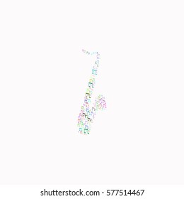 Saxophone  icon Vector design. Colored illustration.