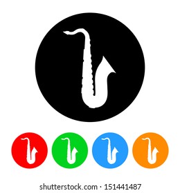Saxophone Icon. Vector format with color variations.