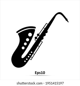 Saxophone icon. Vector Illustration. EPS10