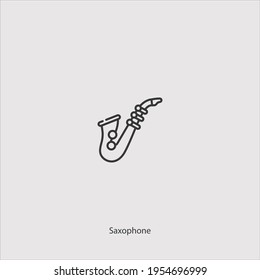 saxophone icon vector isolated on white background