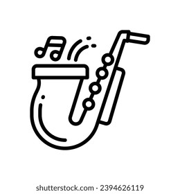 saxophone icon. vector line icon for your website, mobile, presentation, and logo design.