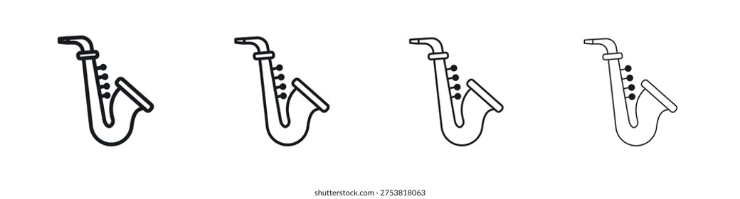 Saxophone icon Vector Pictogram for Web and App in Outline Style