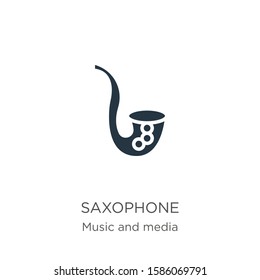 Saxophone icon vector. Trendy flat saxophone icon from music collection isolated on white background. Vector illustration can be used for web and mobile graphic design, logo, eps10