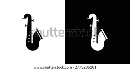 Saxophone icons editable flat black and white icons pack. Vector EPS10
