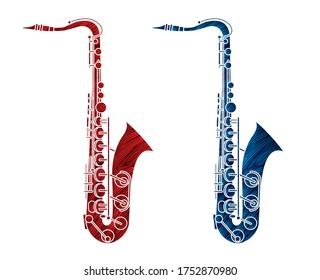 Saxophone instrument cartoon music graphic vector