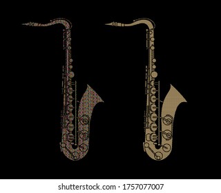 Saxophone instrument cartoon music graphic vector