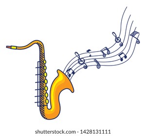 saxophone instrument musical isolated icon