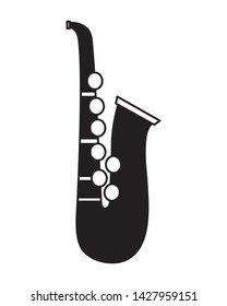 saxophone instrument on white background vector illustration