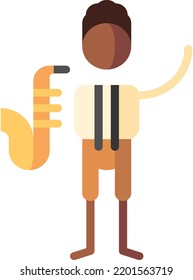 saxophone isolated design element stock illustration. Vector on a white background