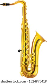 saxophone isolated on white background. illustration vector