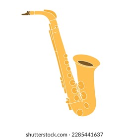 Saxophone isolated on white background. Hand drawn vector illustration.