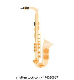 Saxophone isolated on a white background, vector Illustration