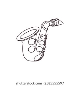 Saxophone jazz music instrument illustration vector