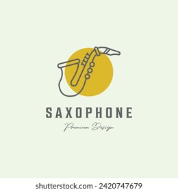 saxophone line art musical instrument design logo minimalist illustration creative