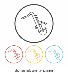 Saxophone line icon