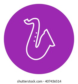 Saxophone line icon.