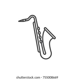 Saxophone line icon.