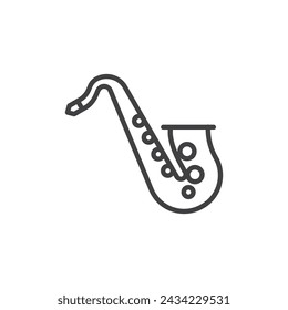 Saxophone line icon. linear style sign for mobile concept and web design. Saxophone musical instrument outline vector icon. Symbol, logo illustration. Vector graphics